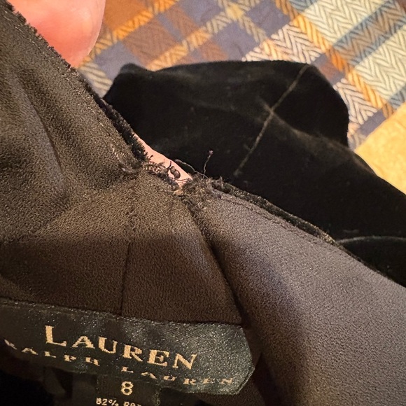 Lauren Ralph Lauren Elegant Vintage V-Neck Black Velvet Sleeveless Maxi Dress - Picture 12 of 13